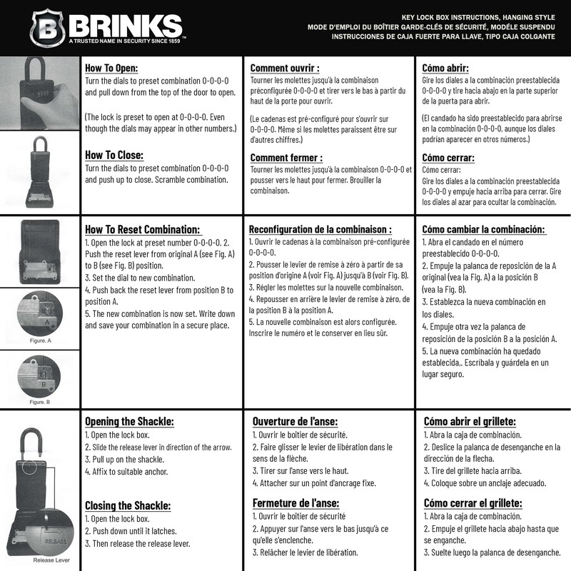 BRINKS - 79mm Outdoor Lock Box - 4-Dial Resettable Combination