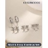 Chriscoco 4Pairs Sterling Silver Stud Earrings For Women Hypoallergenic Gold