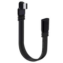 HuaLiSiJi USB C 90 Grad Verlängerung Ladekabel USB Buchse auf USB C Stecker Datenkabel,Silikon Flachkabel Datenübertragung 480Mbps für Handy, Tablet und Meh (Links und Rechts, 0.5 m)