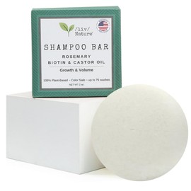 /liv/Nature Shampoo Bar | Growth, Volume, Thickening for Thinning Hair | Rosemary, Biotin, Castor Oil | Travel Essential | Made in USA 1-pk