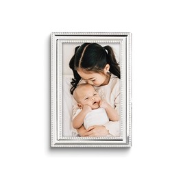 Sonia Jewels Real Silver-plated Beaded Edge 4x6 Photo Frame 8.5"