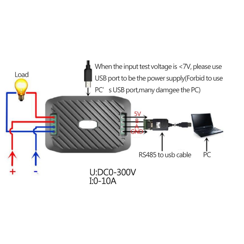 PEACEFAIR PZEM-003 DC Voltage Current Power Energy Consumption Meter Communication