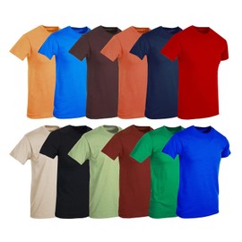 BILLIONHATS 8 Pack of Plus Size Men's Solid Colors Cotton T-Shirts Short Sleeve Lightweight Multicolor Big Tall Tees, Bulk (7X-Large)