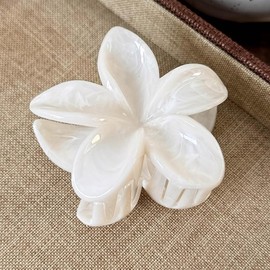 Hochzeitsspangen, Blumen-Haarspangen, Haarschmuck für Frauen, Mädchen, Kinder, 1 Stück Große Haarkralle, Elegant, Kopfbedeckung, Styling-Werkzeuge für Party, Hochzeit, Alltag (Weiß)