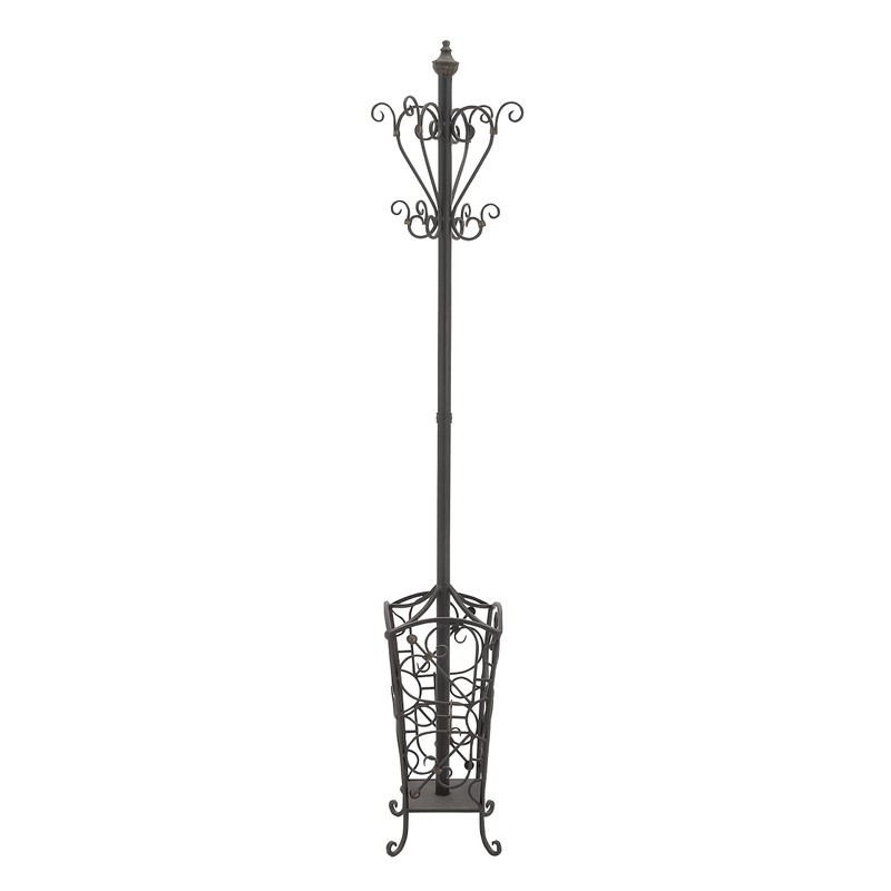 Deco 79 Metal Coat Rack Vintage Style with Scroll Designs,