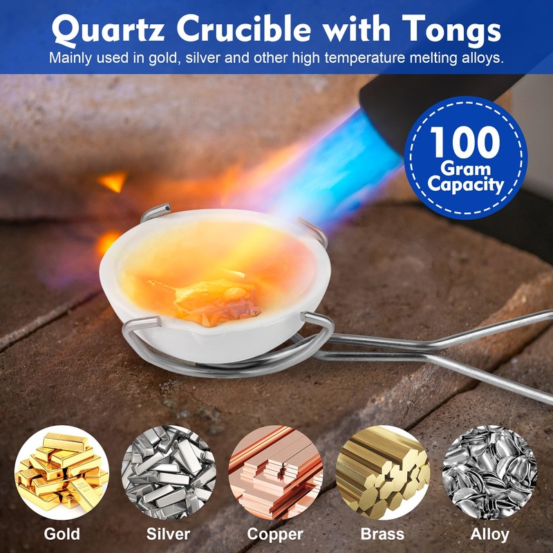 Coitak 9 Pieces Graphite Torch Melting Casting Kit, Including 2