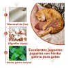 Casa para Gatos Plegable LovePaws Gris, con Rascador y Cojín