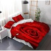 Leleyouzer 3D Red Rose Bed Linen Set, Red Rose Floral