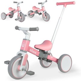 5 in 1 Tricycle for Toddlers 1-3, Toddler Balance Bike with Push Handle, Walker Wheels, Ergonomic Pedals & Safety Carbon Steel for Boys & Girls - Adaptable, Movement - Color: Diamond Blue