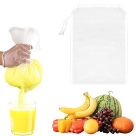 jwtyu 16 Stück Nussmilchbeutel Wiederverwendbar Nut Milk Bag Nylon 20 × 30 cm Feinmaschiges Passiertuch für Rohe Sojamilch Wein Bohnenquark Saft Ökoenzyme Usw
