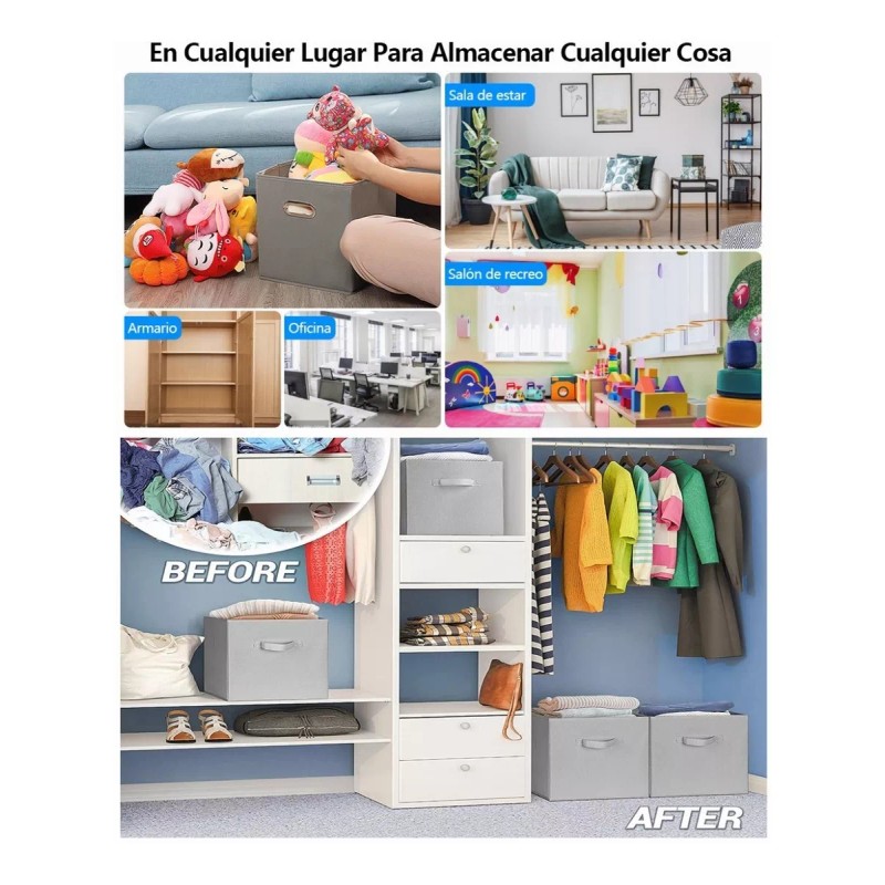 AIWENLIN SHOP Caja De Almacenamiento Ropa Plegable Cubos Organizadores 12p