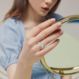 POPLYKE Celtic Knot Eternity Band Rings for Women Sterling Silver Celtic Rings Engagement Rings Claddagh Rings for Women Promise Rings for Her CZ