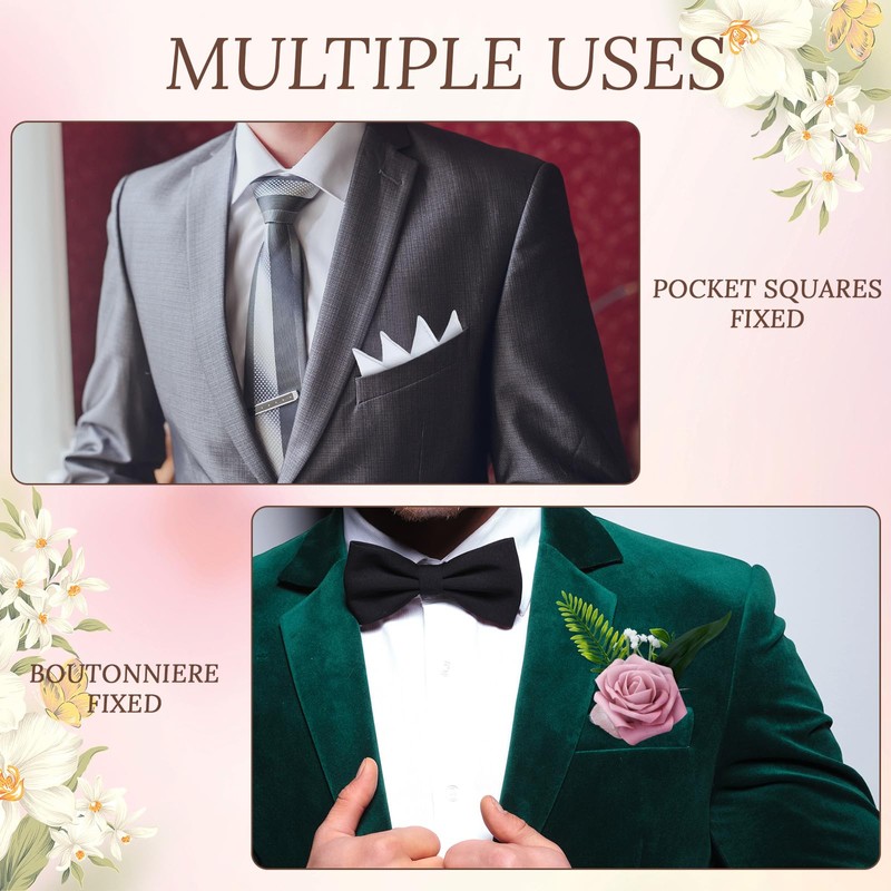 Riceshoot 15 Pcs Pocket Boutonniere Plastic Sleeve for Groom Groomsmen