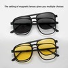 Cyxus P1575 Magnetic Glasses, Glasses and Sunglasses, 2-Way Glass, Clip-On,