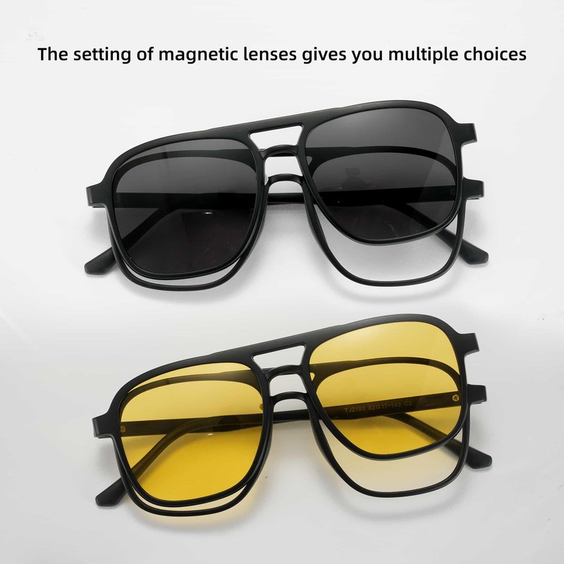 Cyxus P1575 Magnetic Glasses, Glasses and Sunglasses, 2-Way Glass, Clip-On,