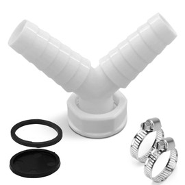 XHNKEG Washing Machine Connection Adapter, Double Connection Washing Machine 1 Inch Drain Pipe Washing Machine Drain Y-Shaped Washing Machine Connection for Dishwasher