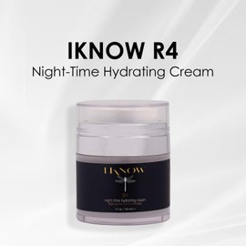 IKNOW R4 Night-Time Hydrating Cream, Hyaluronic Acid Restorative Night Cream, Revitalize with R4 Skincare, Moisturizer Face Cream, Hydrating Skincare for Renewing Night-Time Routine, (1.7oz)