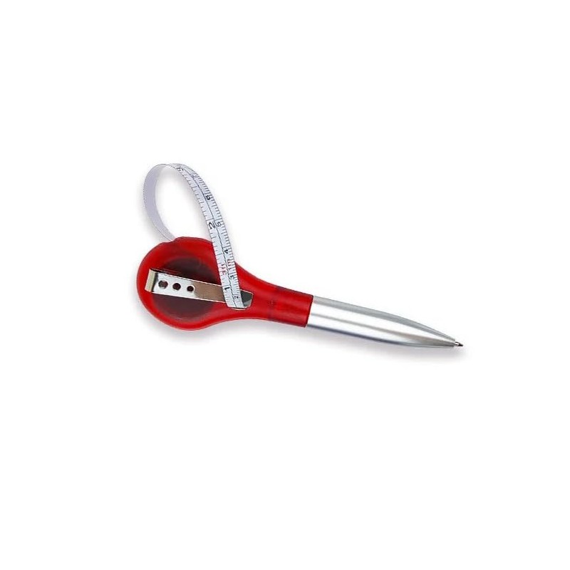 Multitool pen, ballpoint pen, tactical pen, practical red design with