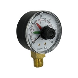 REVA POOL RV19005 Pressure Gauge for Pool/Spa Valve and Filter Replacement | Direct Replacement of 190058 | Essential Pool Maintenance Accessory - Upgrade Your Pool's Performance Now!