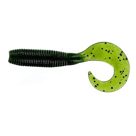 Yamamoto 4" Fishing Single Tail Grub - Swimming Soft Plastic Bass Lure Baits - 20 Pack, Watermelon with Large Black