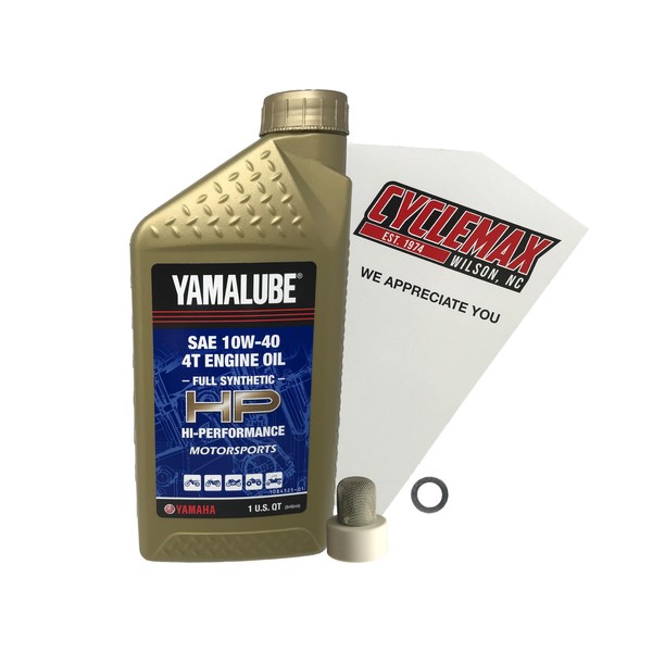 Cyclemax Full-Synthetic Yamalube Oil Change Kit compatible with 2009-2015 Yamaha