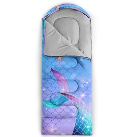 Tuzaovy Mermaid Teen Girls Womens Sleeping Bag Ages 3-6,Adult Camping Sleeping Bag for Kids 10-12 Boys