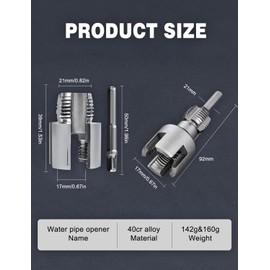 Pipe Thread Cutting Tool, Integrated Internal & External Pipe Threading Tool,Electric Drill Compatible PVC Pipe Threader Kit,1/2" (DN15) 3/4" (DN20) Pipe Sizes Rethreading Tool (silvery)