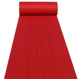 3 x 15 ft Aisle Runners Wedding Accessories 2mm Red Aisle Runner Carpet Rugs for Step and Repeat Display, Ceremony Parties and Events Indoor or Outdoor Decoration 3ft Wide x 15 feet Long
