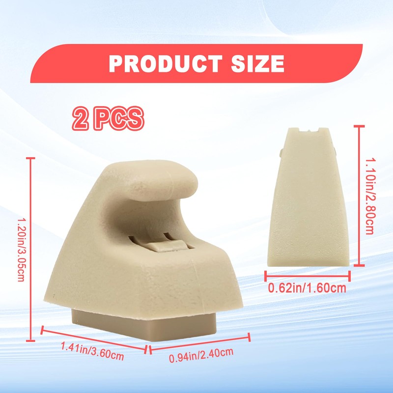 SYudwen 2PCS Interior Sun Visor Hook Clips, Sun Visor Support