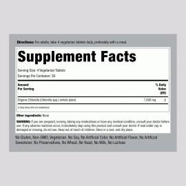 Piping Rock Organic Chlorella Tablets | 120 Count | 1000 mg | Non-GMO | by Piping Rock