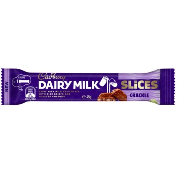 Cadbury Dairy Milk Slices Crackle Chocolate Bar 45g