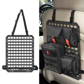 Velfree Rigid Molle Panel for Vehicles, Widely Compatible Tactical Car Seat Back Organizer with Adjustable Straps, Versatile Truck Mount Rack Panel for Tactical Gear Accessories. (Black-1Count)