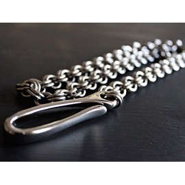 Men's Stainless Steel Iron Heart Weave Wallet Chain 14 Gauge