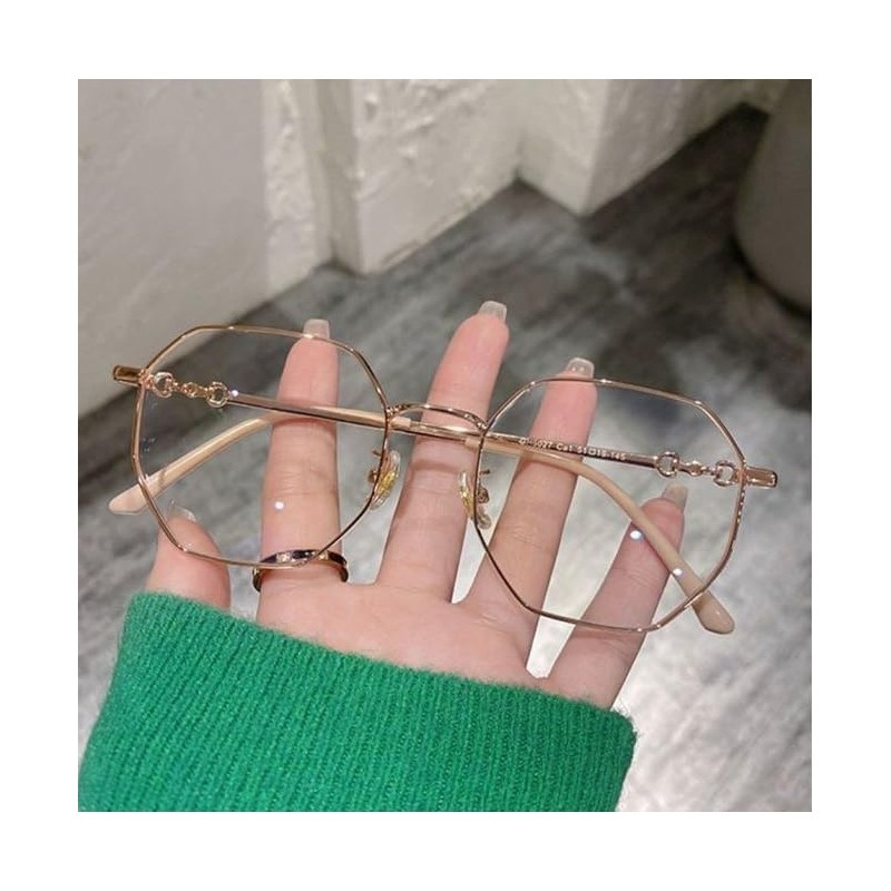 [カロカック] オクタゴン 多角形 メタルフレーム 韓国 トレンド おしゃれ サングラス 伊達 レディース