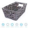 EHC Multipurpose Small Woven Storage Hamper Basket, Grey, Ideal For