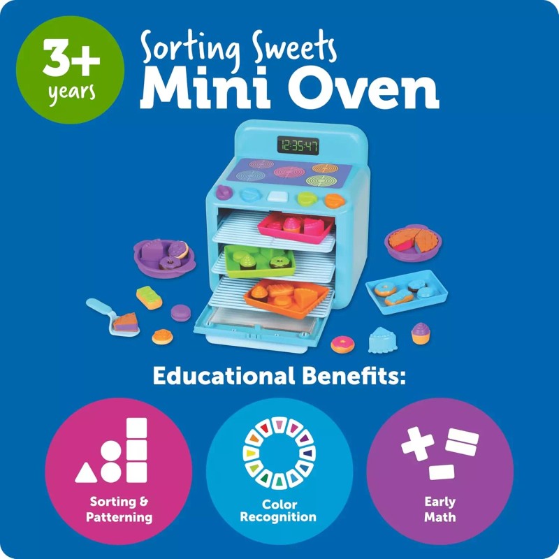 Learning Resources Sorting Sweets Mini Oven Set Pretend Play Food