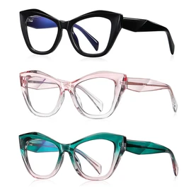 Bullabulling - Juego de 3 anteojos de lectura de gran tamaño estilo Oprah para mujeres y hombres, bisagras de resorte, bloqueo de luz azul, lectores de computadora, Negro/Rosa/Verde, Large