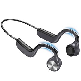Bone Conduction Earphones, Bluetooth 5.1, 12 Hours of Continuous Playback, Ultra Lightweight, Does Not Clog Ears, Sound Leakage Suppression, Rapid Charging, Waterproof, Comfortable, Built-in Mic, For