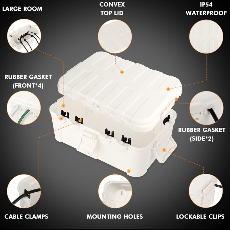RESTMO Extra Large Waterproof Electrical Box, IP54 Weatherproof Outdoor Extension