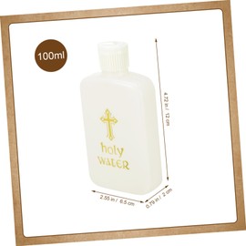 iplusmile 6Pcs Church Holy Water Bottles for Baptism and Exorcism and Reusable with Unique Safety Cap Design with Logo for Storage and Daily Use