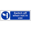 V Safety Switch Off When Not In Use Sign -