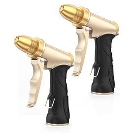 RAINPOINT Heavy Duty Metal Spray Nozzle for Garden Hose, High Pressure Garden Hose Nozzle with Adjustable Spray Patterns for Watering Plants, Car Washing, and Pet Showering (2 pcs)