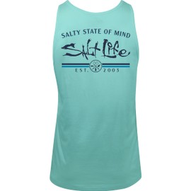 Salt Life Striated Tank, Aruba Blue, Medium