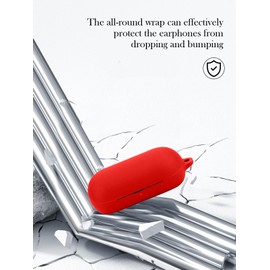 Case for Sony WF-C700N Truly Wireless Noise Canceling Earbud Headphones,Soft Protective,BOVUGAC Silicone Case Cover with Keychain & Cleaning Kit & Lanyard for WF-C700N Earbuds-Red