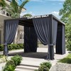 Kimunuk Gazebo Universal Replacement Privacy Curtain,10'×10' Gazebo Outdoor Waterproof Curtains,