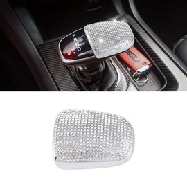 PIFOOG Challenger Accessories for Dodge Charger 2015-2022 Bling Gear Shift Cover Decal Shifter Knob Panel Stickers Car Interior Decoration Crystal Silver 1PC
