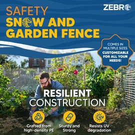 Plastic Temporary Mesh Wire Fencing Roll (4' x 50' - White) - 4 Foot High Garden Fencing for Snow Drift, Deer Fence Outdoor Yard Fencing for Pool, Backyard Dog Fence, Gravel Barrier & Animals