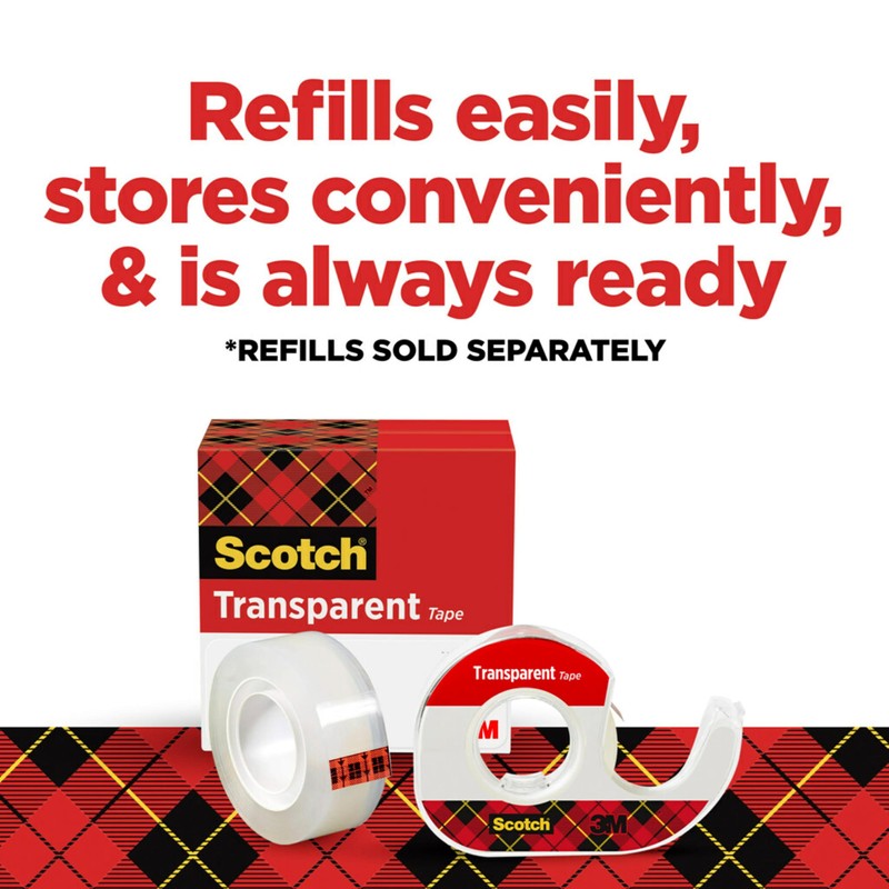 Scotch Transparent Tape , 0.5 in x 450 in (12.7