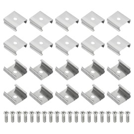 PATIKIL LED Strip Clips, 60pcs Stainless Steel Mounting Brackets Fixing Clip Clamp Support Holder with Screws for 16mm to 17mm LED Strip Lighting Cable