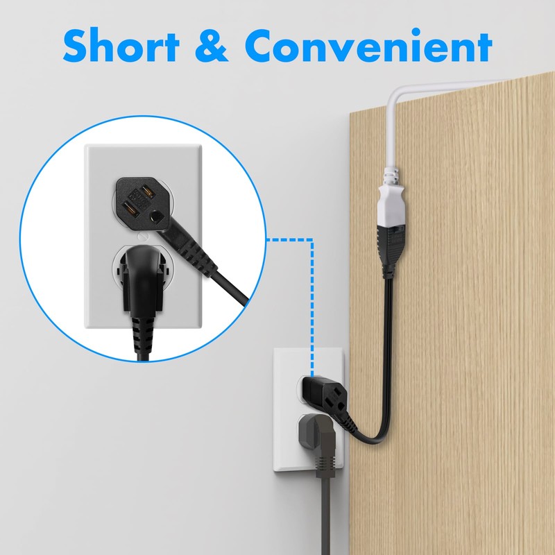 POWER STRIP LIBERATOR 5 Pack, 2-Outlet Short Extension Cord 1